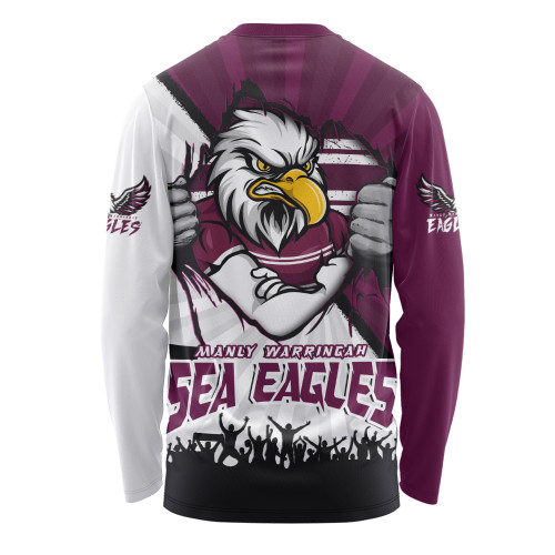 Manly Warringah Sea Eagles Long Sleeve T-shirt Fearless Soul Series Manly Warringah Sea Eagles Long Sleeve T-shirt Fearless Soul Series