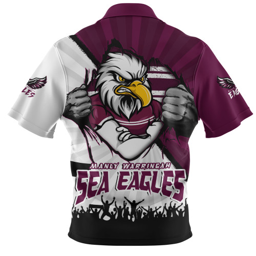 Manly Warringah Sea Eagles Zip Polo Shirt Fearless Soul Series Manly Warringah Sea Eagles Zip Polo Shirt Fearless Soul Series