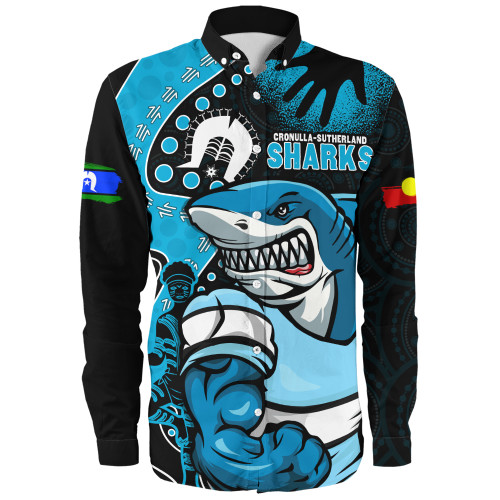 Cronulla-Sutherland Sharks Long Sleeve Shirt NAIDOC Indigenous Warrior Spirit