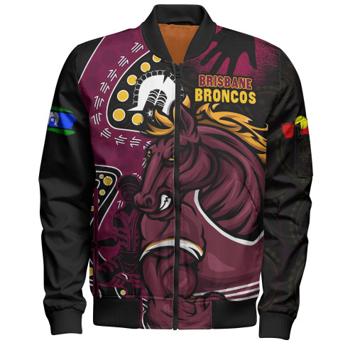 Brisbane Broncos Bomber Jacket NAIDOC Indigenous Warrior Spirit