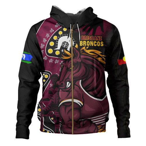 Brisbane Broncos Hoodie NAIDOC Indigenous Warrior Spirit