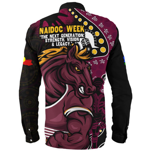 Brisbane Broncos Long Sleeve Shirt NAIDOC Indigenous Warrior Spirit