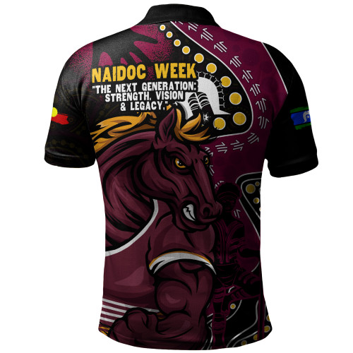 Brisbane Broncos Polo Shirt NAIDOC Indigenous Warrior Spirit