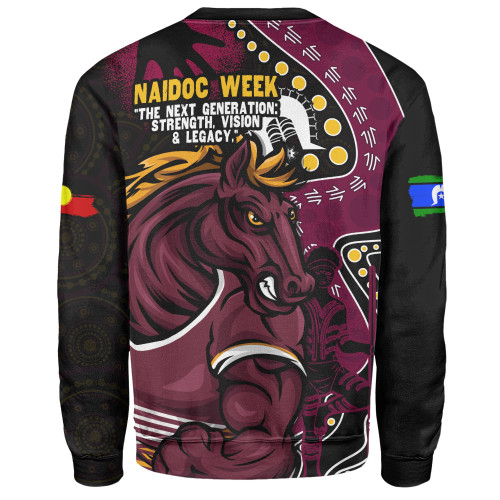 Brisbane Broncos Sweatshirt NAIDOC Indigenous Warrior Spirit