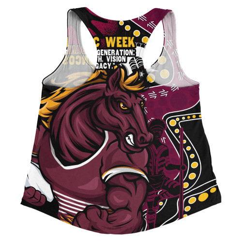 Brisbane Broncos Women Racerback Singlet NAIDOC Indigenous Warrior Spirit