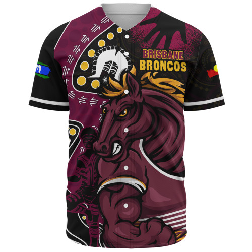 Brisbane Broncos Baseball Shirt NAIDOC Indigenous Warrior Spirit