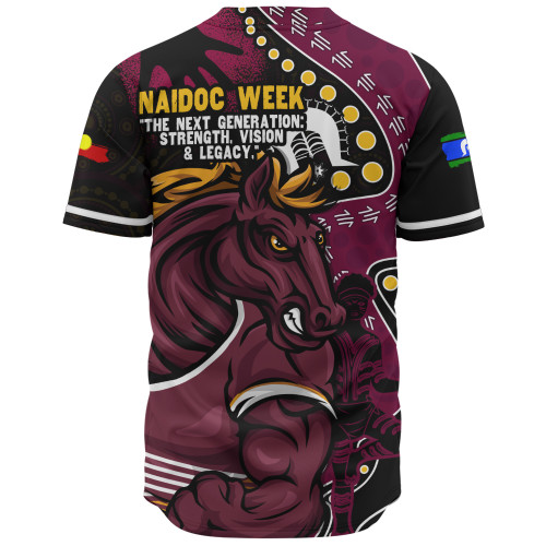 Brisbane Broncos Baseball Shirt NAIDOC Indigenous Warrior Spirit