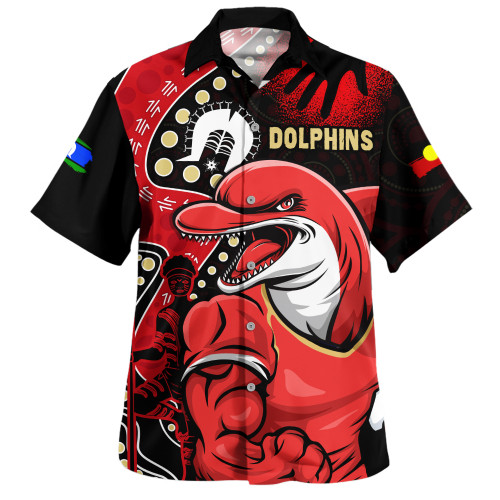 Redcliffe Dolphins Hawaiian Shirt NAIDOC Indigenous Warrior Spirit