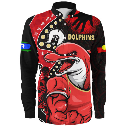 Redcliffe Dolphins Long Sleeve Shirt NAIDOC Indigenous Warrior Spirit