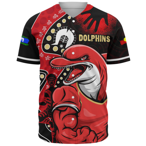 Redcliffe Dolphins Baseball Shirt NAIDOC Indigenous Warrior Spirit