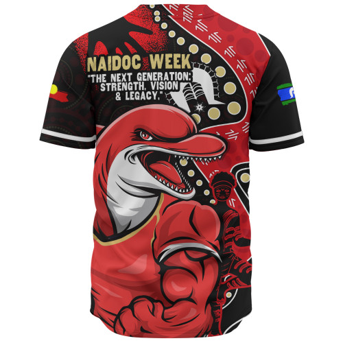 Redcliffe Dolphins Baseball Shirt NAIDOC Indigenous Warrior Spirit