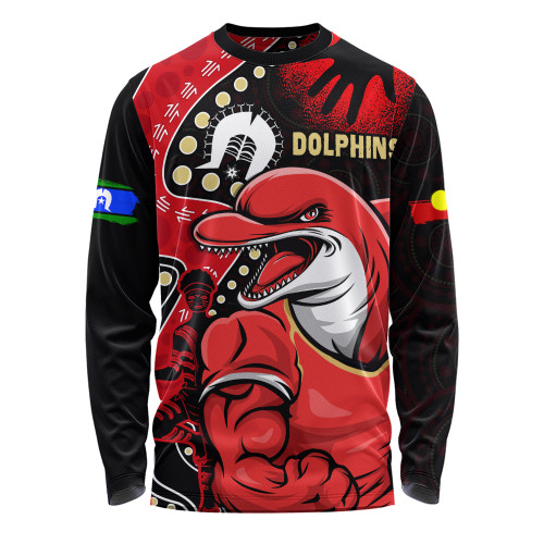 Redcliffe Dolphins Long Sleeve T-shirt NAIDOC Indigenous Warrior Spirit