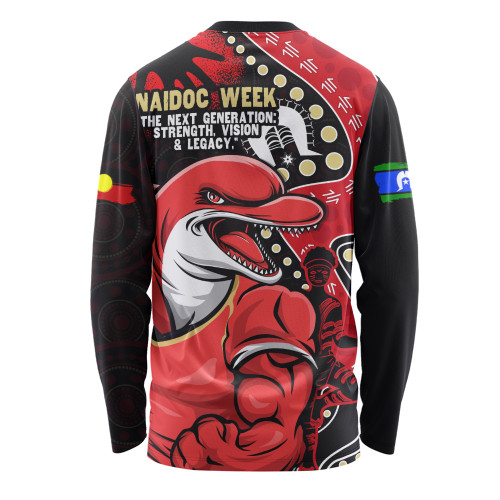Redcliffe Dolphins Long Sleeve T-shirt NAIDOC Indigenous Warrior Spirit