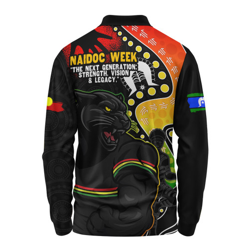 Penrith Panthers Long Sleeve Polo Shirt NAIDOC Indigenous Warrior Spirit