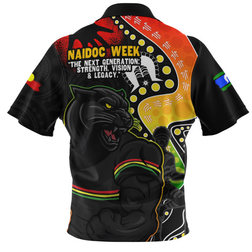 Penrith Panthers Zip Polo Shirt NAIDOC Indigenous Warrior Spirit