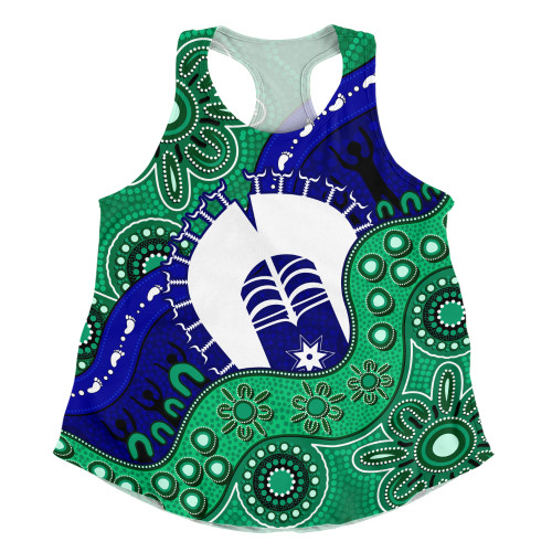 Indigenous Australian Aboriginal Women Racerback Singlet Shared Journey Spirit And Country