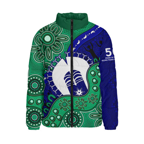 Indigenous Australian Aboriginal Padded Jacket Shared Journey Spirit And Country