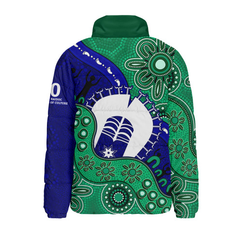 Indigenous Australian Aboriginal Padded Jacket Shared Journey Spirit And Country