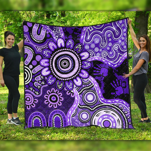 Indigenous Australian Aboriginal Quilt Aboriginal Dot Art Painting Unity Concept