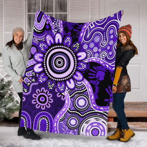 Indigenous Australian Aboriginal Blanket Aboriginal Dot Art Painting Unity Concept