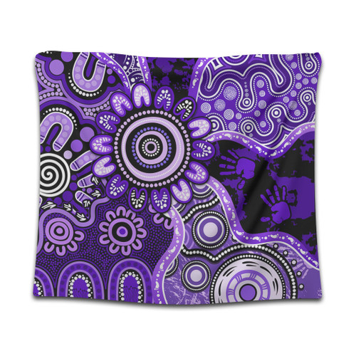 Indigenous Australian Aboriginal Tapestry Aboriginal Dot Art Painting Unity Concept