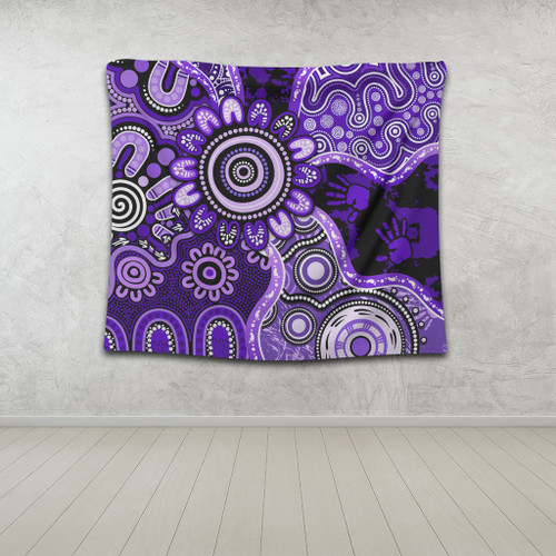 Indigenous Australian Aboriginal Tapestry Aboriginal Dot Art Painting Unity Concept