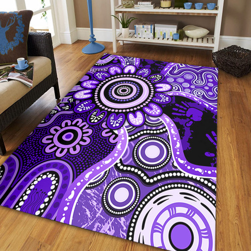 Indigenous Australian Aboriginal Area Rug Aboriginal Dot Art Painting Unity Concept