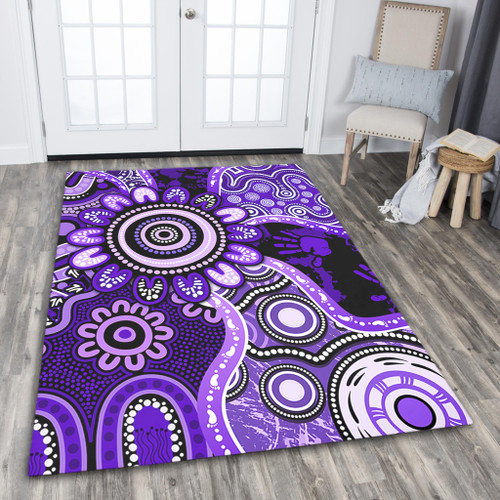 Indigenous Australian Aboriginal Area Rug Aboriginal Dot Art Painting Unity Concept