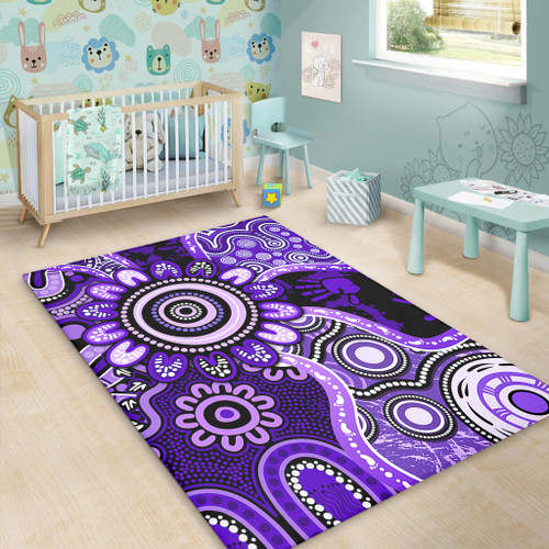 Indigenous Australian Aboriginal Area Rug Aboriginal Dot Art Painting Unity Concept