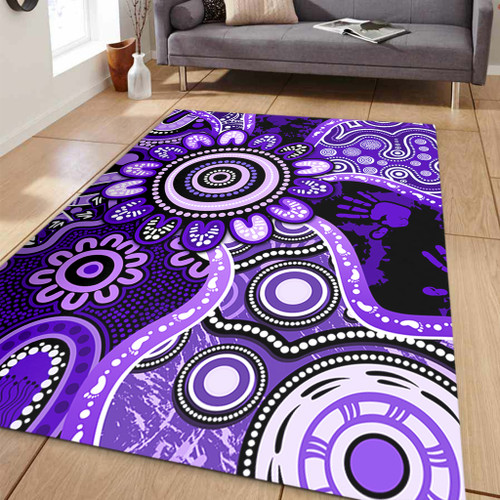 Indigenous Australian Aboriginal Area Rug Aboriginal Dot Art Painting Unity Concept