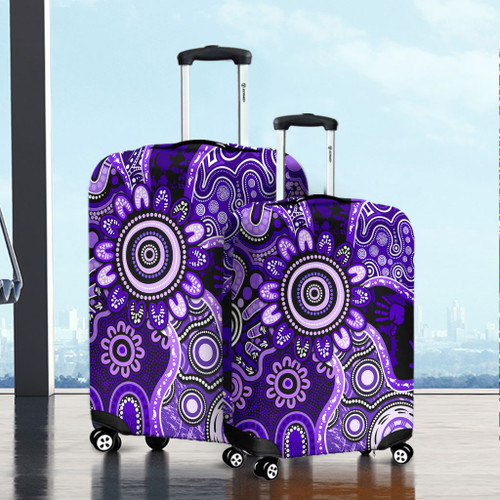 Indigenous Australian Aboriginal Luggage Cover Aboriginal Dot Art Painting Unity Concept