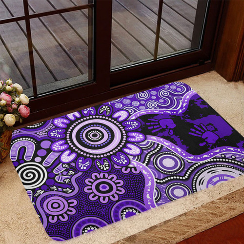 Indigenous Australian Aboriginal Doormat Aboriginal Dot Art Painting Unity Concept