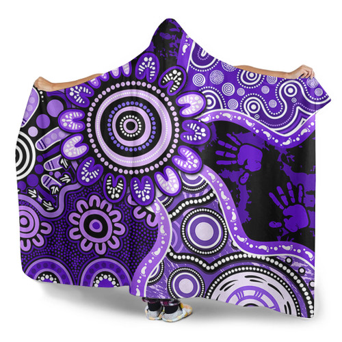 Indigenous Australian Aboriginal Hooded Blanket Aboriginal Dot Art Painting Unity Concept