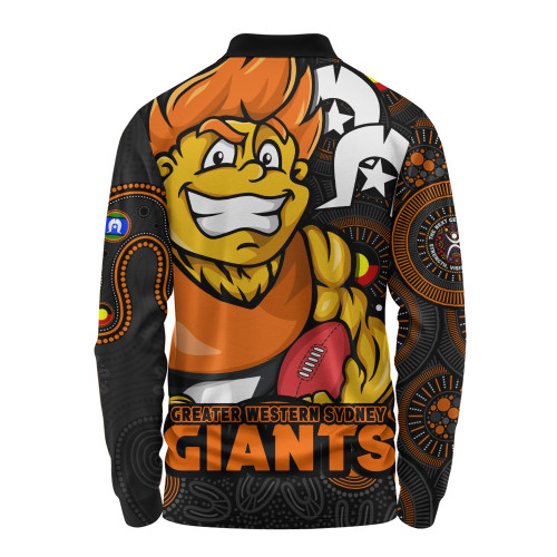 GWS GIANTS Long Sleeve Polo Shirt NAIDOC Spirit Of Country GWS GIANTS Long Sleeve Polo Shirt NAIDOC Spirit Of Country