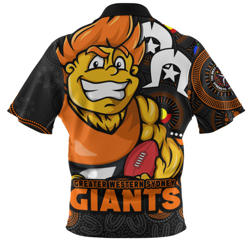 GWS GIANTS Zip Polo Shirt NAIDOC Spirit Of Country GWS GIANTS Zip Polo Shirt NAIDOC Spirit Of Country