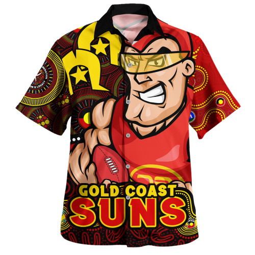 Gold Coast SUNS Hawaiian Shirt NAIDOC Spirit Of Country