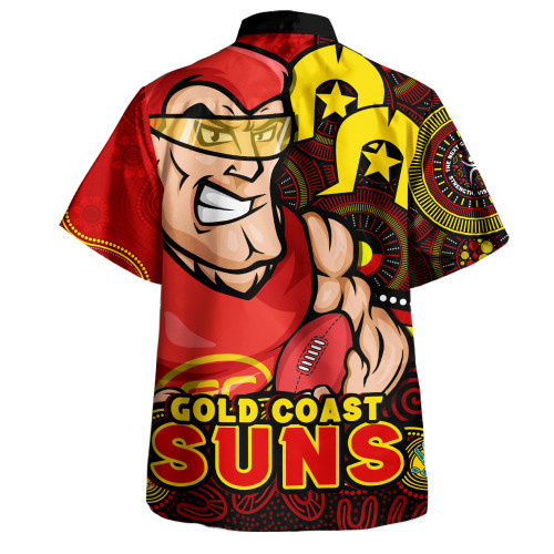 Gold Coast SUNS Hawaiian Shirt NAIDOC Spirit Of Country Gold Coast SUNS Hawaiian Shirt NAIDOC Spirit Of Country