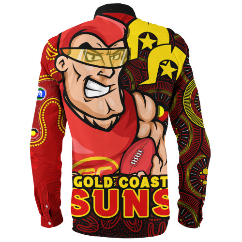 Gold Coast SUNS Long Sleeve Shirt NAIDOC Spirit Of Country