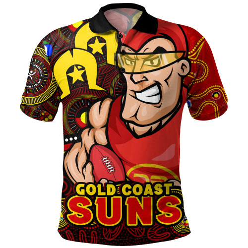 Gold Coast SUNS Polo Shirt NAIDOC Spirit Of Country