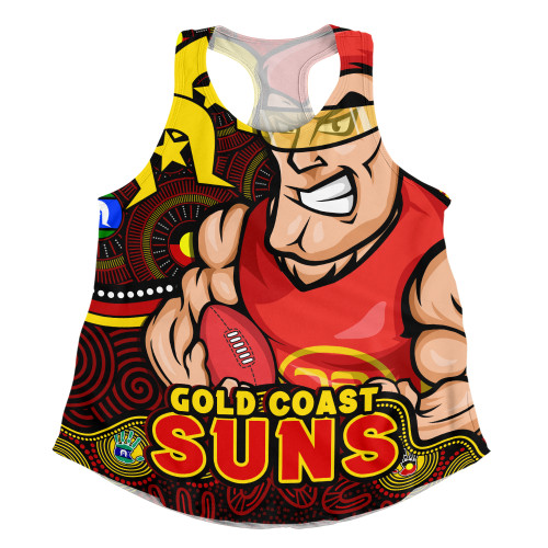 Gold Coast SUNS Women Racerback Singlet NAIDOC Spirit Of Country