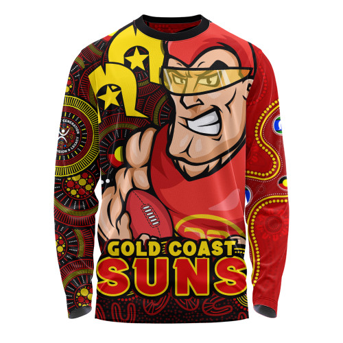 Gold Coast SUNS Long Sleeve T-shirt NAIDOC Spirit Of Country