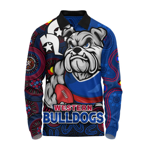 Western Bulldogs Long Sleeve Polo Shirt NAIDOC Spirit Of Country