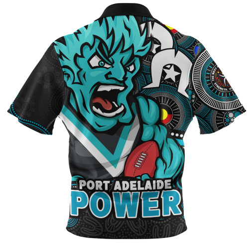 Port Adelaide Zip Polo Shirt NAIDOC Spirit Of Country
