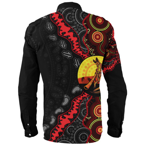 Indigenous Australian Aboriginal Long Sleeve Shirt Didgeridoo Sunset Dreaming