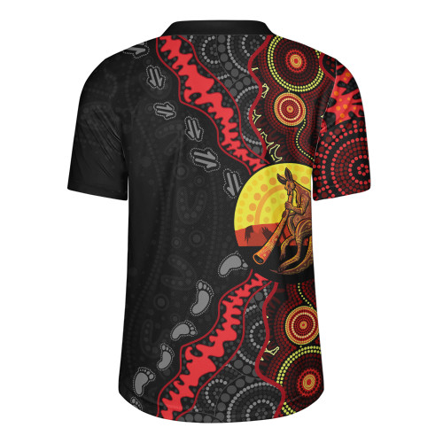 Indigenous Australian Aboriginal Rugby Jersey Didgeridoo Sunset Dreaming