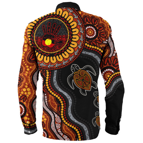 Indigenous Australian Aboriginal Long Sleeve Shirt Hand Of The Land Heart Of The Sea Indigenous Australian Aboriginal Long Sleeve Shirt Hand Of The Land Heart Of The Sea