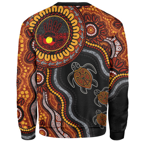 Indigenous Australian Aboriginal Sweatshirt Hand Of The Land Heart Of The Sea
