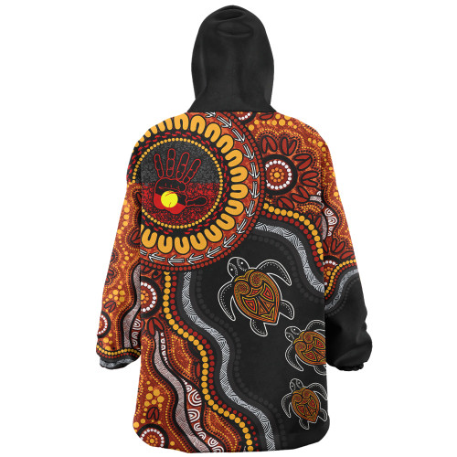 Indigenous Australian Aboriginal Snug Hoodie Hand Of The Land Heart Of The Sea
