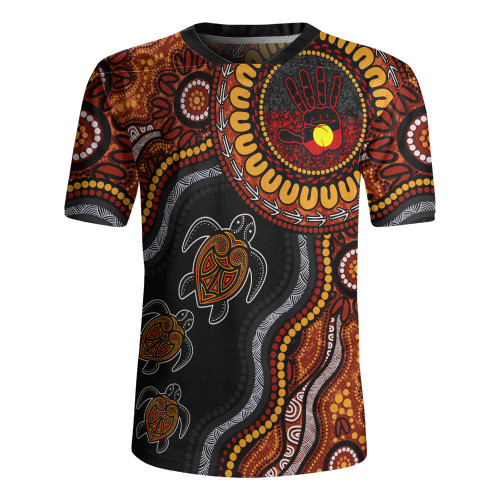 Indigenous Australian Aboriginal Rugby Jersey Hand Of The Land Heart Of The Sea
