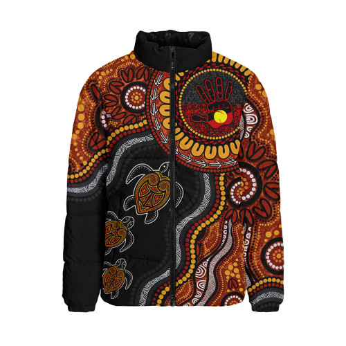 Indigenous Australian Aboriginal Padded Jacket Hand Of The Land Heart Of The Sea